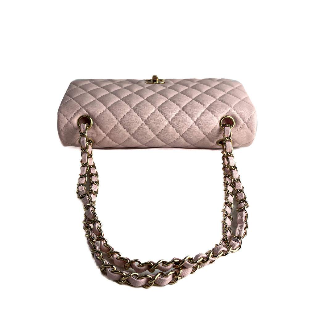 Second hand Chanel Classic Double Flap Medium Caviar Leather Matelassè Shoulder Bag 22S - Tabita Bags