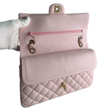Second hand Chanel Classic Double Flap Medium Caviar Leather Matelassè Shoulder Bag 22S - Tabita Bags