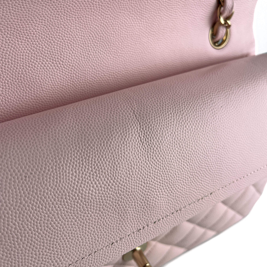 Second hand Chanel Classic Double Flap Medium Caviar Leather Matelassè Shoulder Bag 22S - Tabita Bags