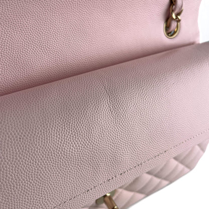 Second hand Chanel Classic Double Flap Medium Caviar Leather Matelassè Shoulder Bag 22S - Tabita Bags