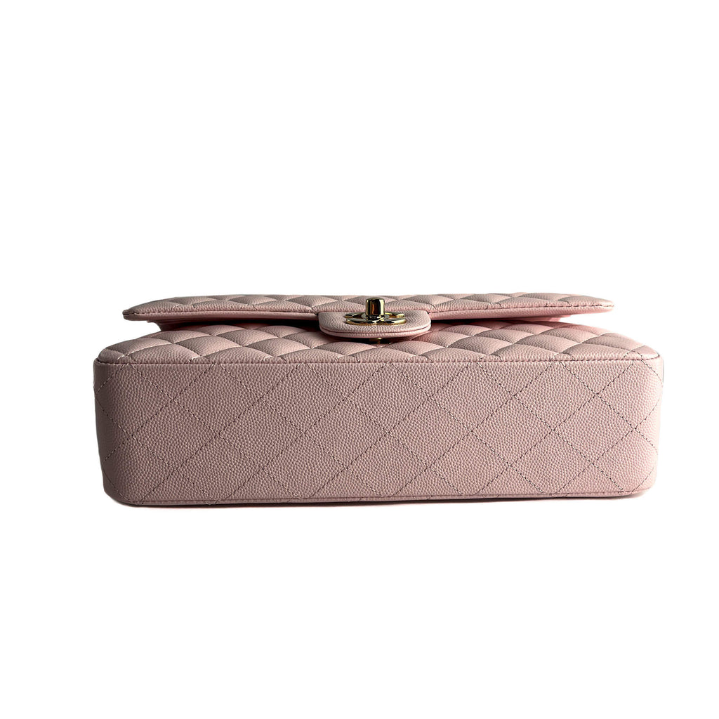 Second hand Chanel Classic Double Flap Medium Caviar Leather Matelassè Shoulder Bag 22S - Tabita Bags