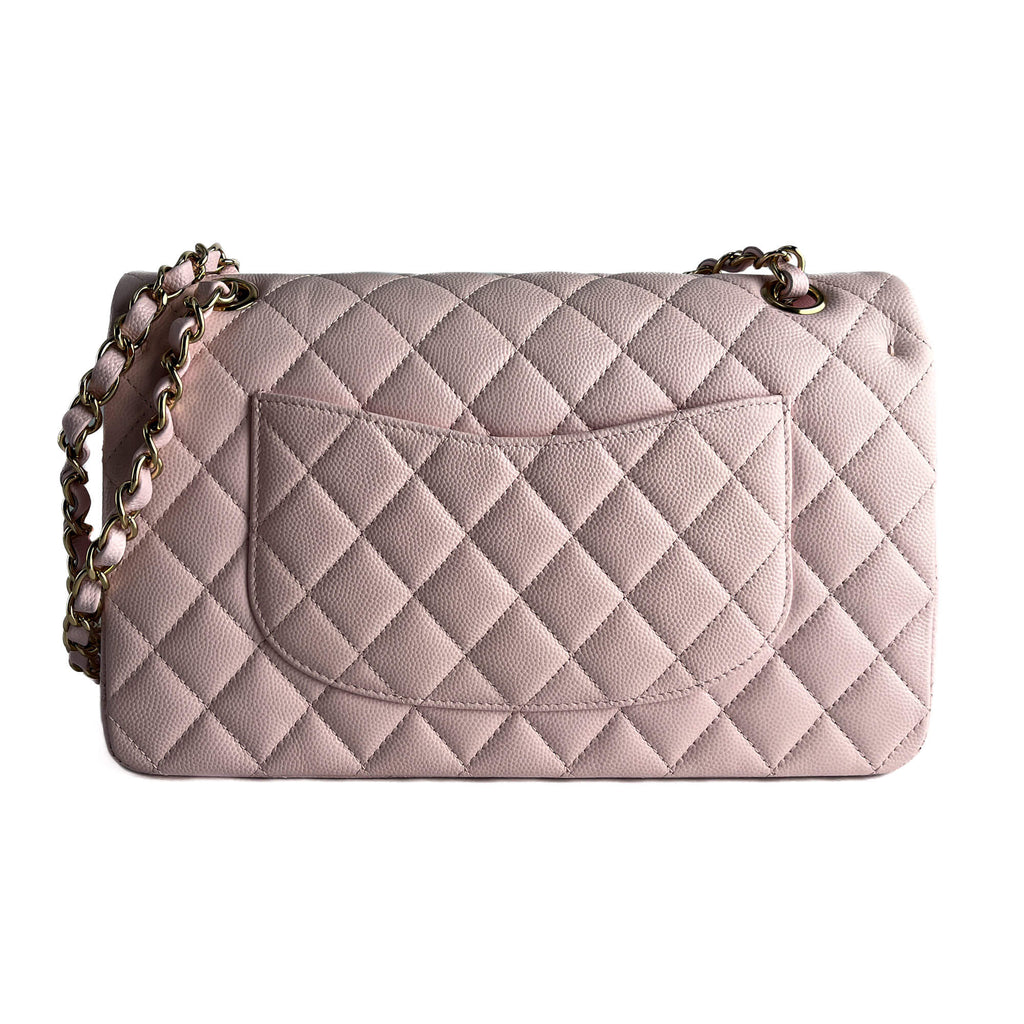Second hand Chanel Classic Double Flap Medium Caviar Leather Matelassè Shoulder Bag 22S - Tabita Bags