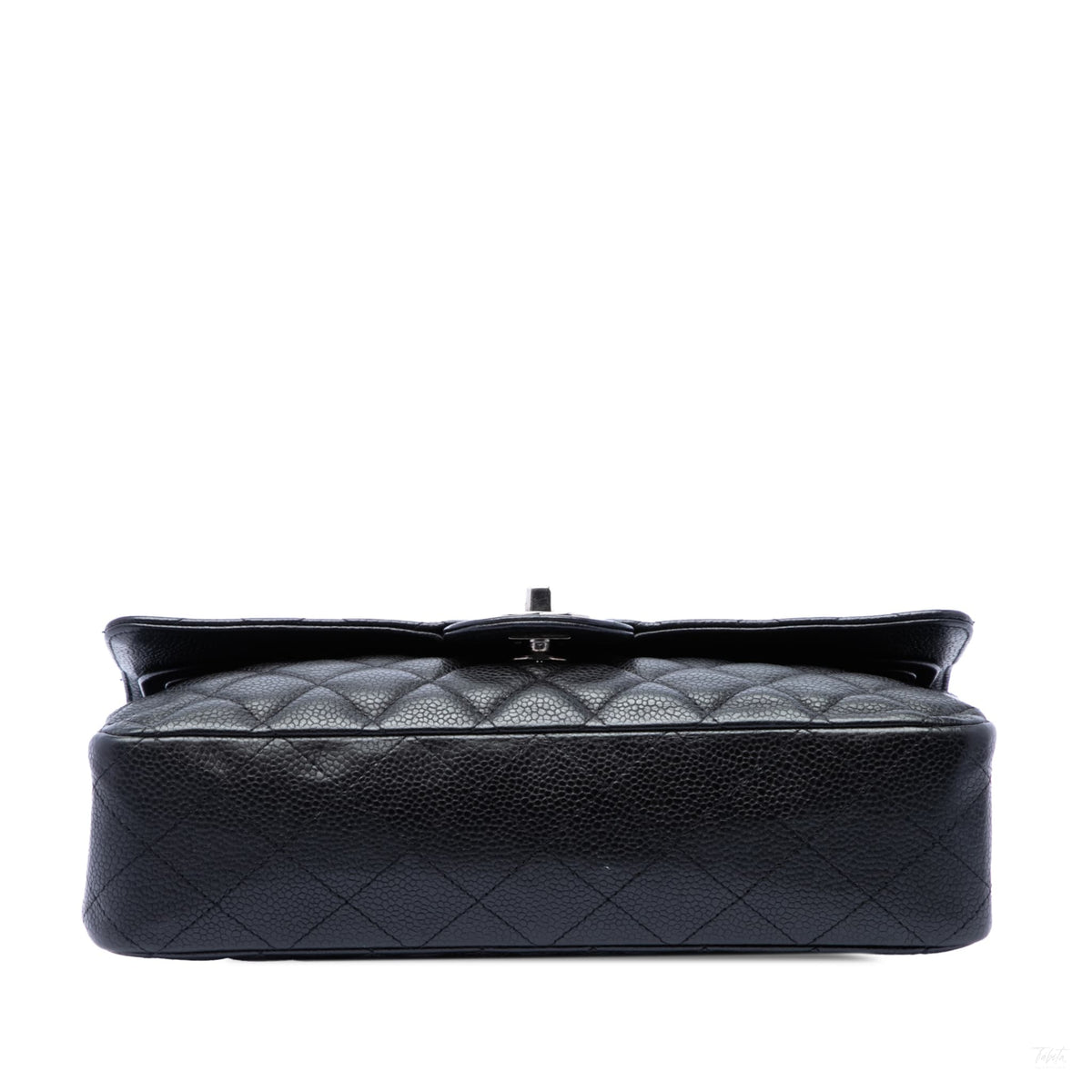 Second hand Chanel Classic Double Flap Medium Caviar Leather Matelassè Shoulder Bag Black - Tabita Bags