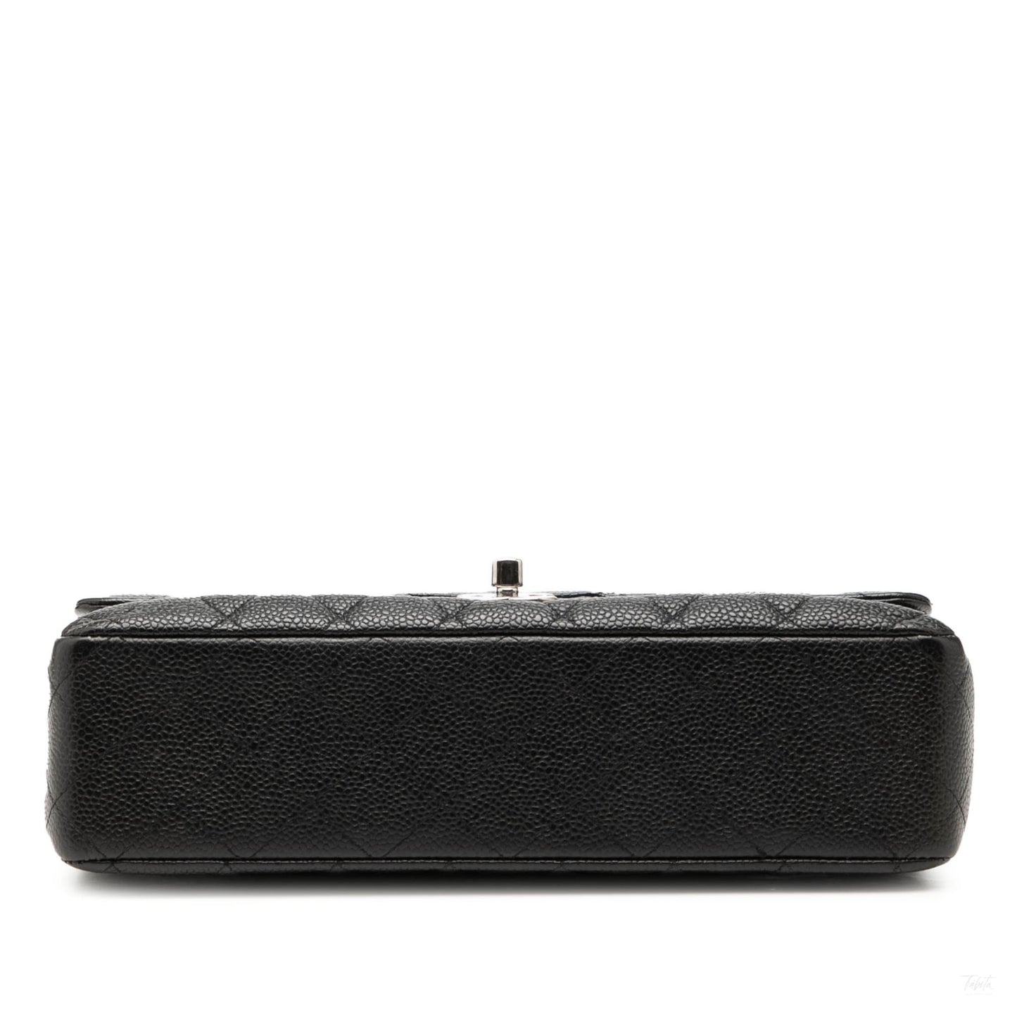 Second hand Chanel Classic Double Flap Medium Caviar Leather Matelassè Shoulder Bag Black - Tabita Bags