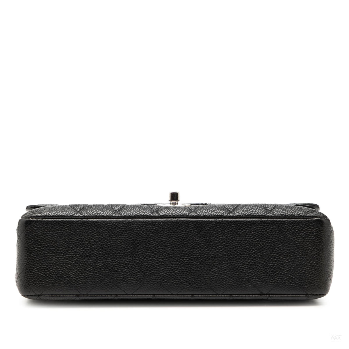 Second hand Chanel Classic Double Flap Medium Caviar Leather Matelassè Shoulder Bag Black - Tabita Bags