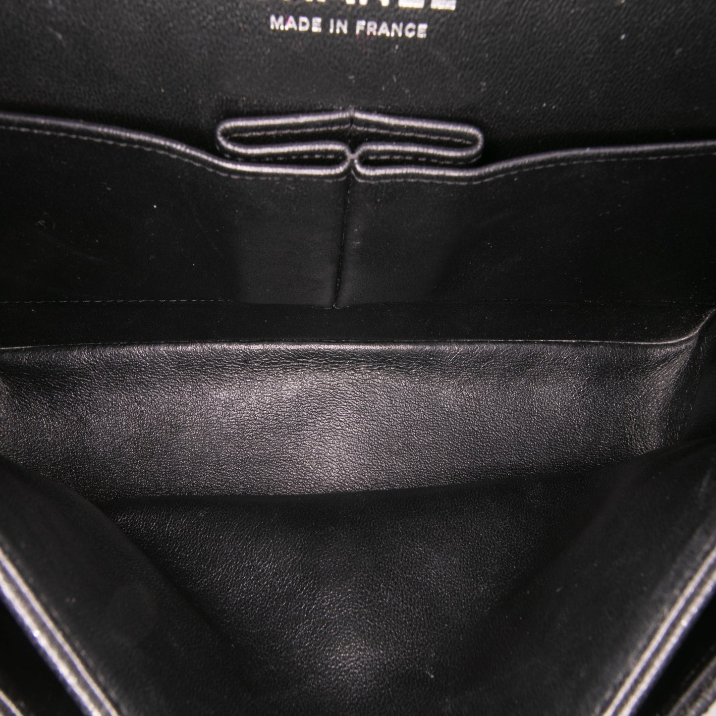 Second hand Chanel Classic Double Flap Medium Caviar Leather Matelassè Shoulder Bag Black - Tabita Bags