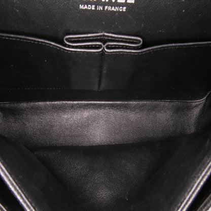 Second hand Chanel Classic Double Flap Medium Caviar Leather Matelassè Shoulder Bag Black - Tabita Bags