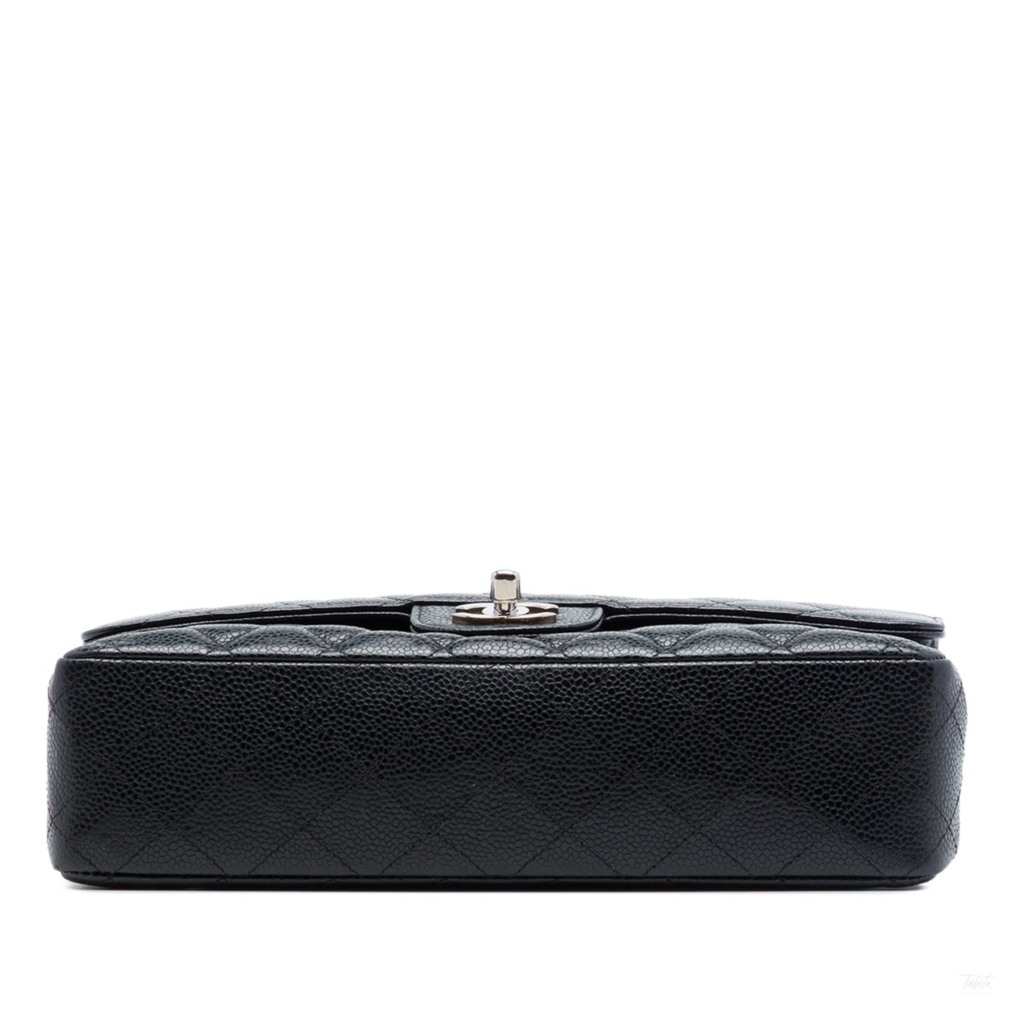 Second hand Chanel Classic Double Flap Medium Caviar Leather Matelassè Shoulder Bag Black - Tabita Bags