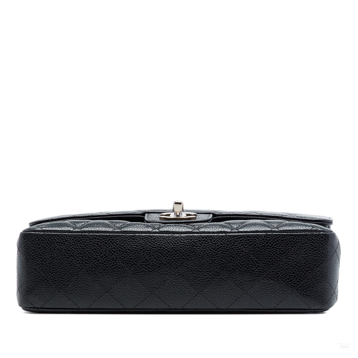 Second hand Chanel Classic Double Flap Medium Caviar Leather Matelassè Shoulder Bag Black - Tabita Bags