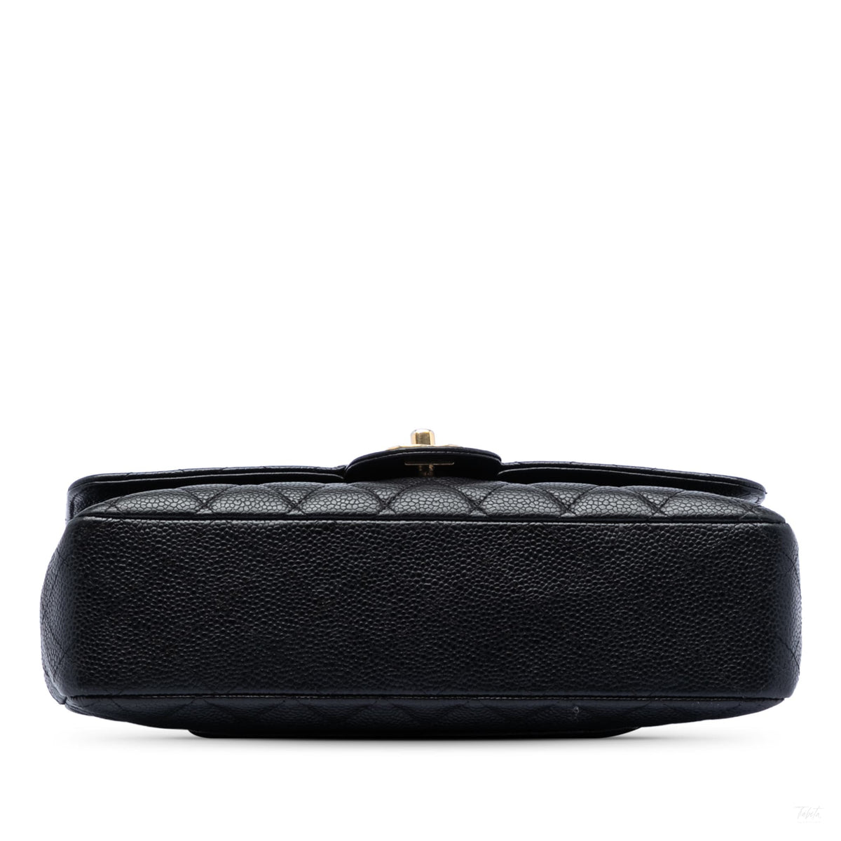Second hand Chanel Classic Double Flap Medium Caviar Leather Matelassè Shoulder Bag Black - Tabita Bags