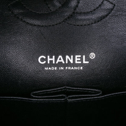 Second hand Chanel Classic Double Flap Medium Caviar Leather Matelassè Shoulder Bag Black - Tabita Bags
