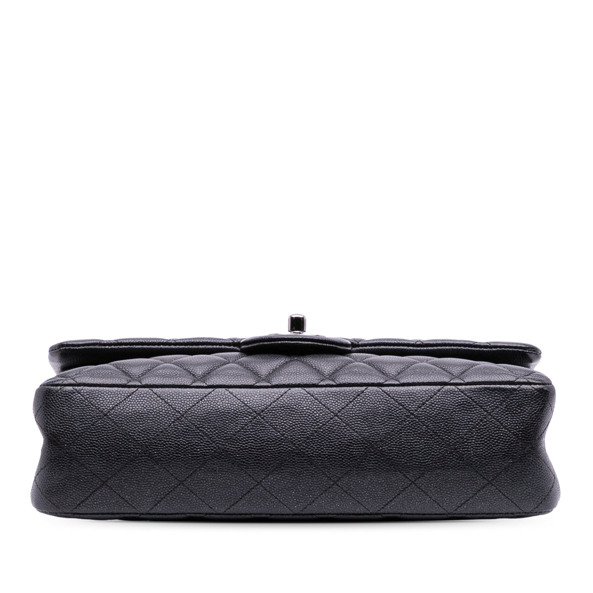 Second hand Chanel Classic Double Flap Medium Caviar Leather Matelassè Shoulder Bag Black - Tabita Bags