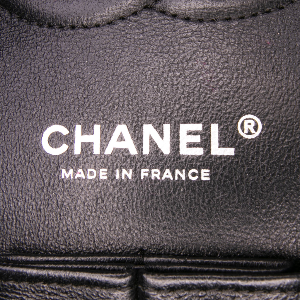 Second hand Chanel Classic Double Flap Medium Caviar Leather Matelassè Shoulder Bag Black - Tabita Bags