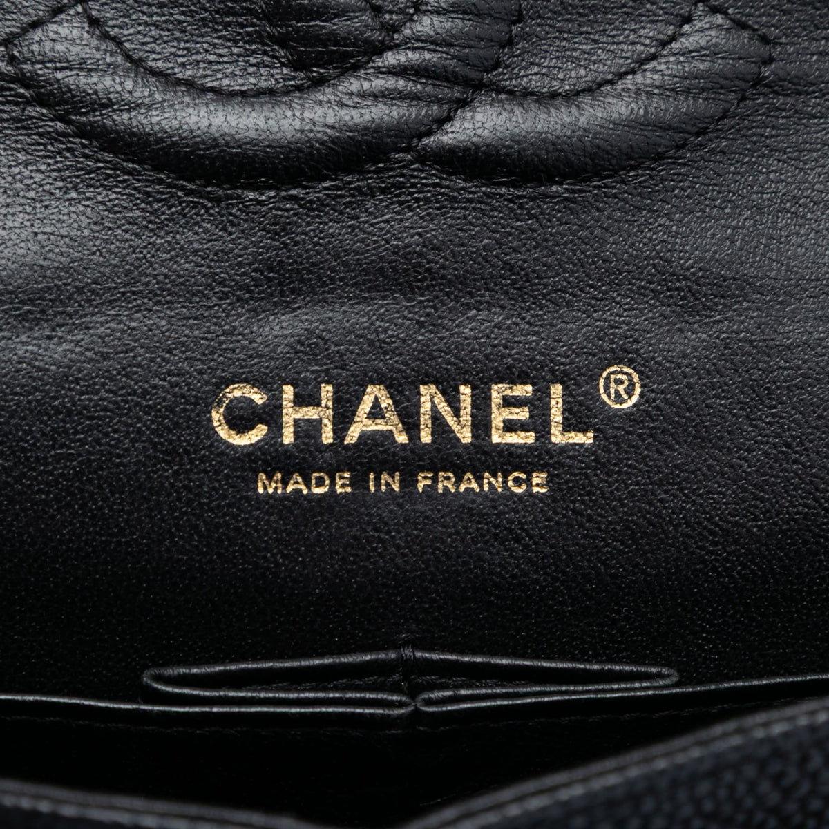 Second hand Chanel Classic Double Flap Medium Caviar Leather Matelassè Shoulder Bag Black - Tabita Bags
