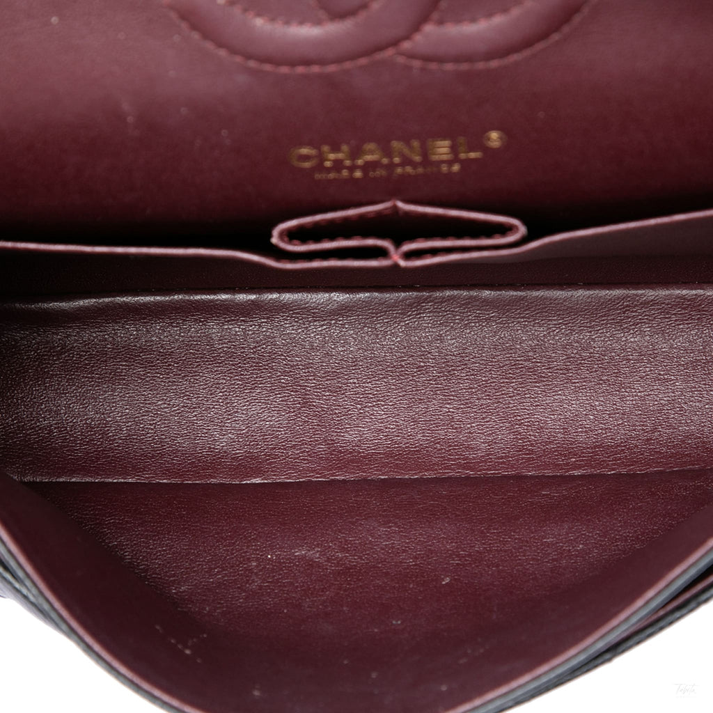 Second hand Chanel Classic Double Flap Medium Caviar Leather Matelassè Shoulder Bag Black - Tabita Bags