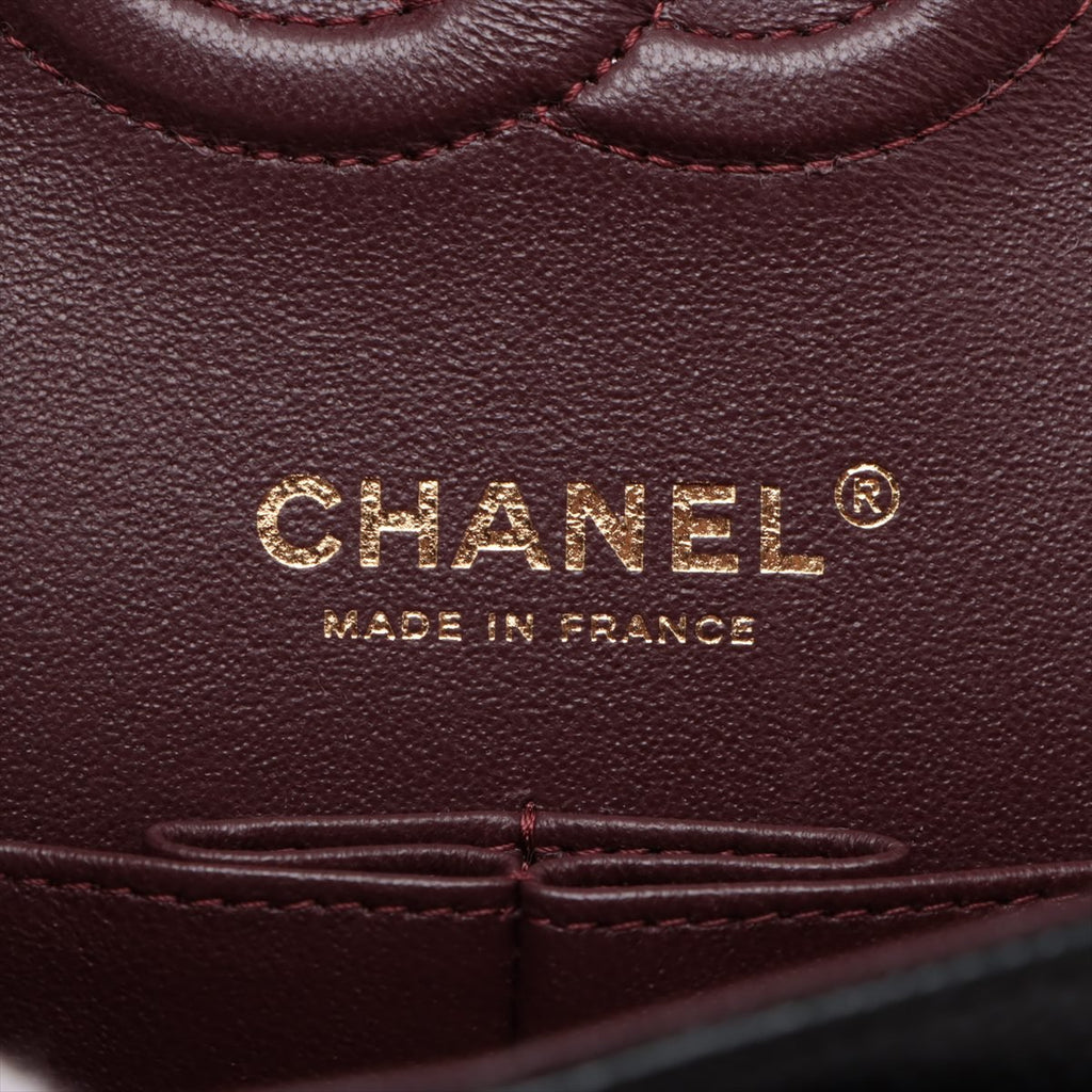 Second hand Chanel Classic Double Flap Medium Caviar Leather Matelassè Shoulder Bag Black - Tabita Bags