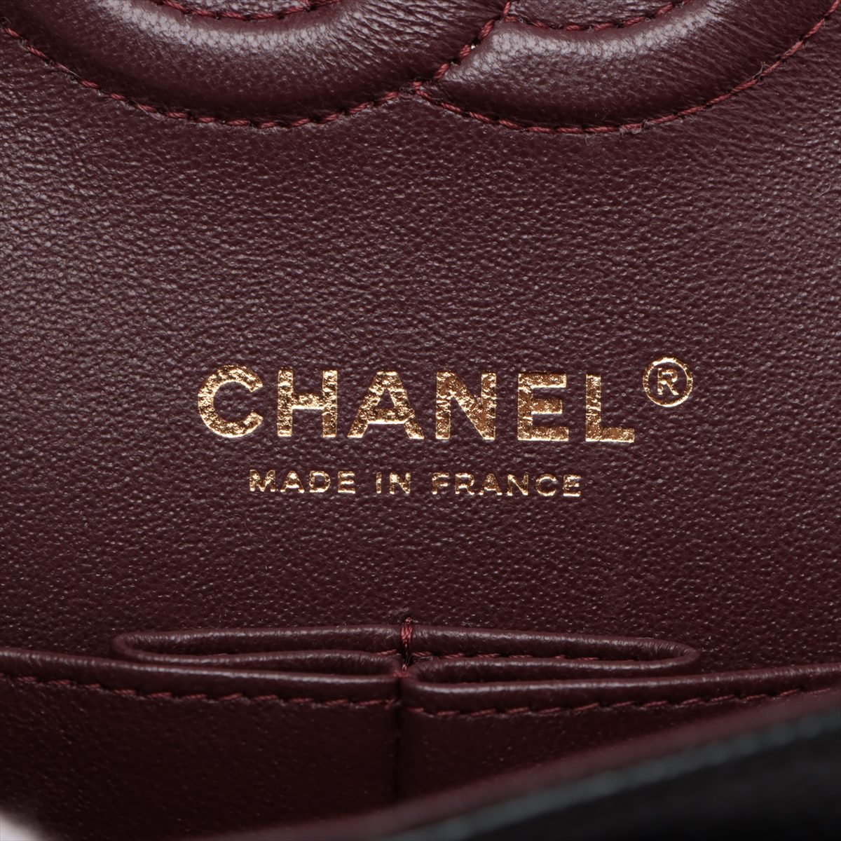 Second hand Chanel Classic Double Flap Medium Caviar Leather Matelassè Shoulder Bag Black - Tabita Bags