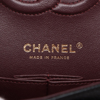 Second hand Chanel Classic Double Flap Medium Caviar Leather Matelassè Shoulder Bag Black - Tabita Bags