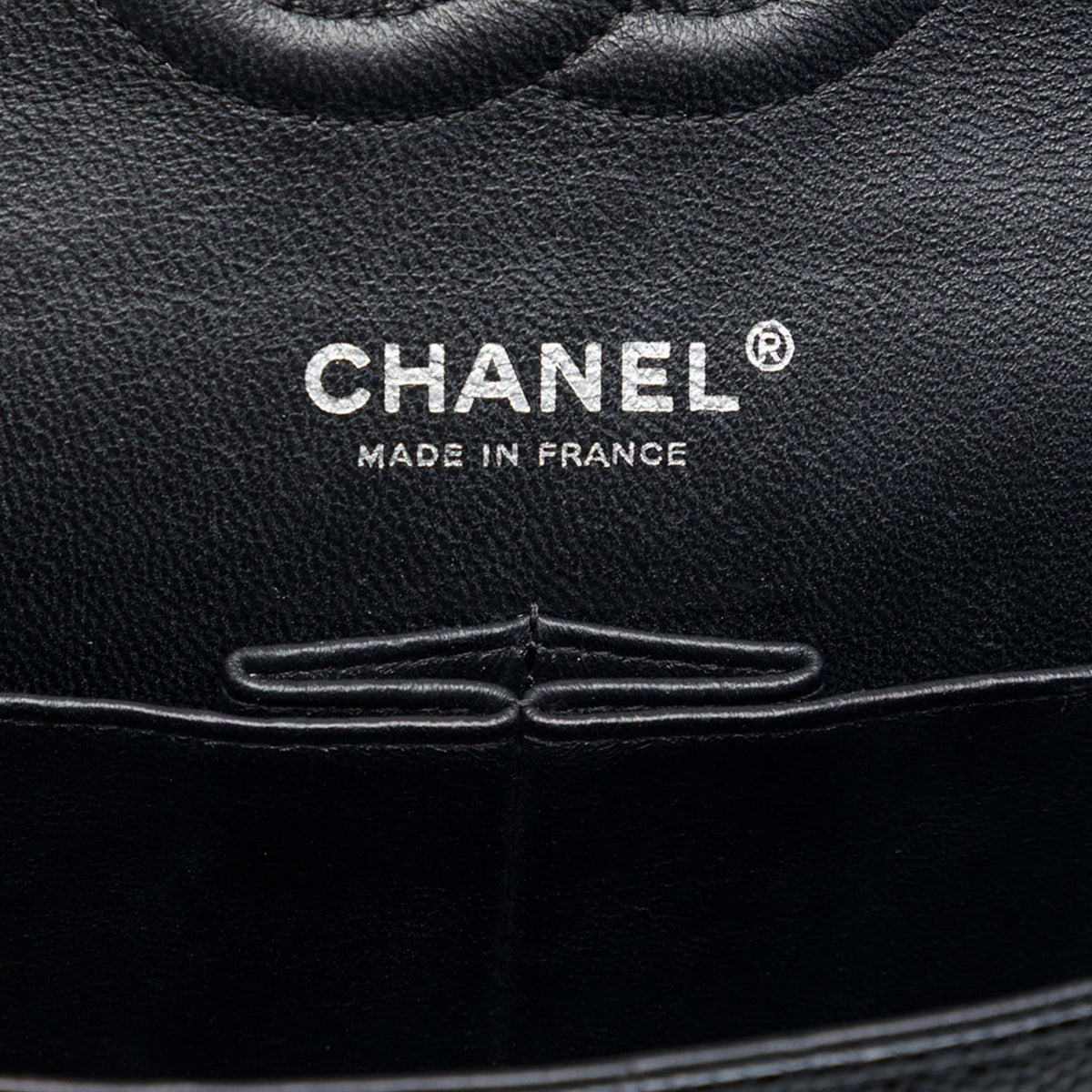 Second hand Chanel Classic Double Flap Medium Caviar Leather Matelassè Shoulder Bag Black - Tabita Bags