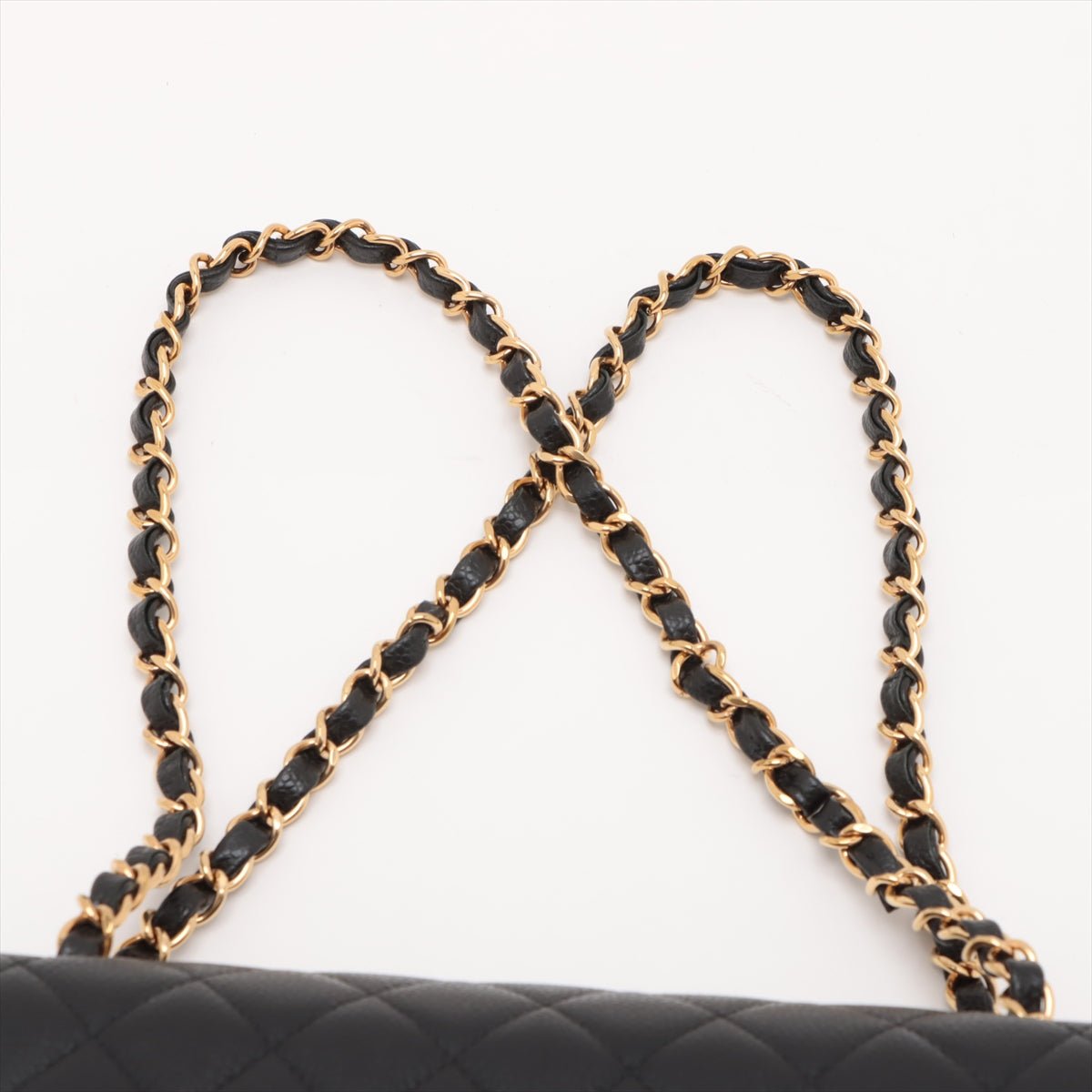 Second hand Chanel Classic Double Flap Medium Caviar Leather Matelassè Shoulder Bag Black - Tabita Bags