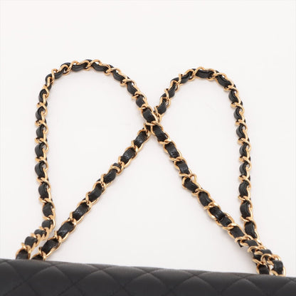 Second hand Chanel Classic Double Flap Medium Caviar Leather Matelassè Shoulder Bag Black - Tabita Bags