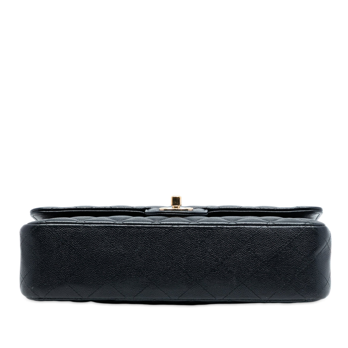 Second hand Chanel Classic Double Flap Medium Caviar Leather Matelassè Shoulder Bag Blue - Tabita Bags