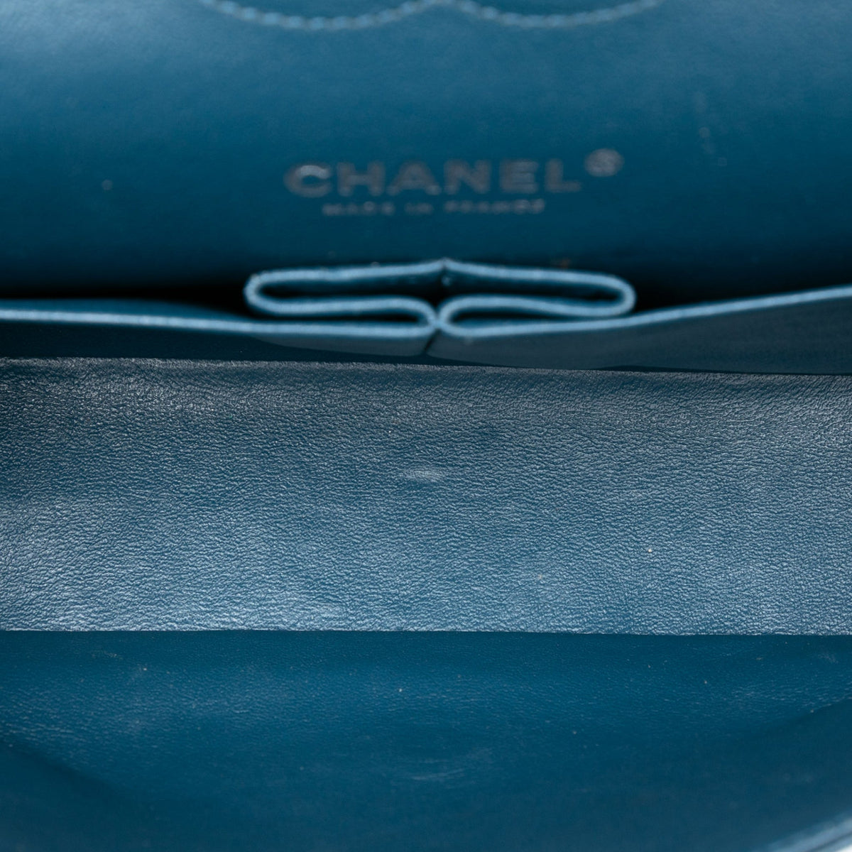 Second hand Chanel Classic Double Flap Medium Caviar Leather Matelassè Shoulder Bag Blue - Tabita Bags