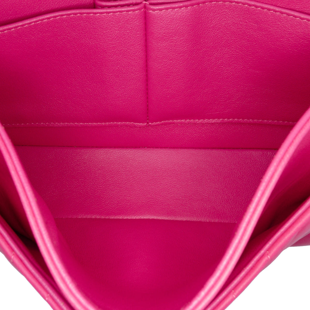 Second hand Chanel Classic Double Flap Medium Lambskin Leather Chevron Shoulder Bag Pink - Tabita Bags