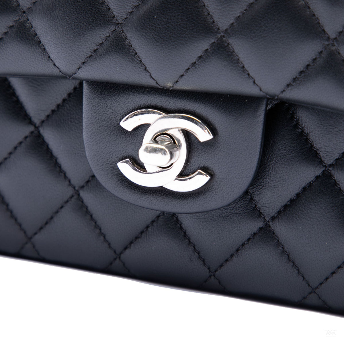 Second hand Chanel Classic Double Flap Medium Lambskin Leather Matelassè Shoulder Bag Black - Tabita Bags