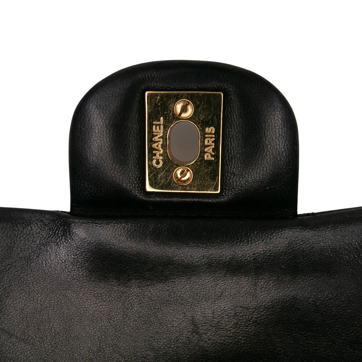 Second hand Chanel Classic Double Flap Medium Lambskin Leather Matelassè Shoulder Bag Black - Tabita Bags