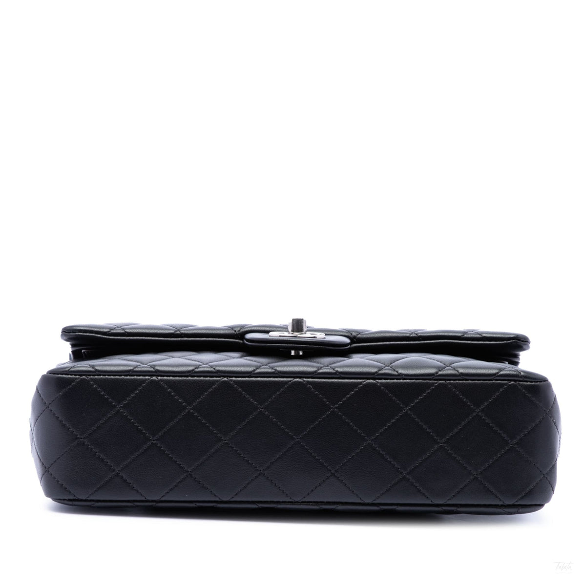 Second hand Chanel Classic Double Flap Medium Lambskin Leather Matelassè Shoulder Bag Black - Tabita Bags