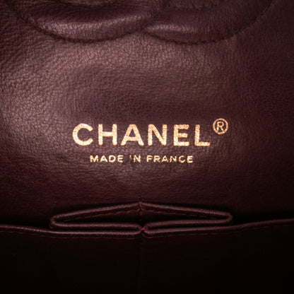 Second hand Chanel Classic Double Flap Medium Lambskin Leather Matelassè Shoulder Bag Black - Tabita Bags