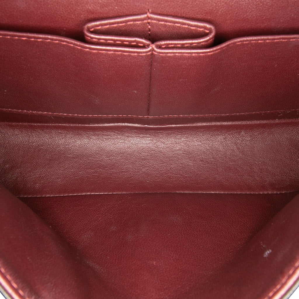 Second hand Chanel Classic Double Flap Medium Lambskin Leather Matelassè Shoulder Bag Black - Tabita Bags