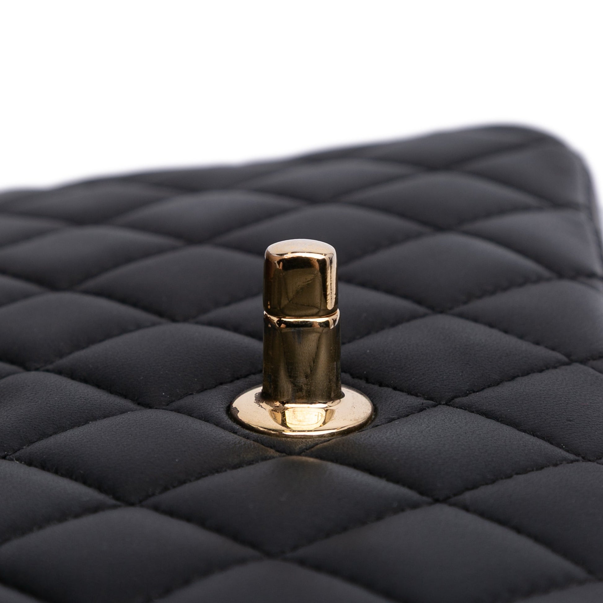 Second hand Chanel Classic Double Flap Medium Lambskin Leather Matelassè Shoulder Bag Black - Tabita Bags