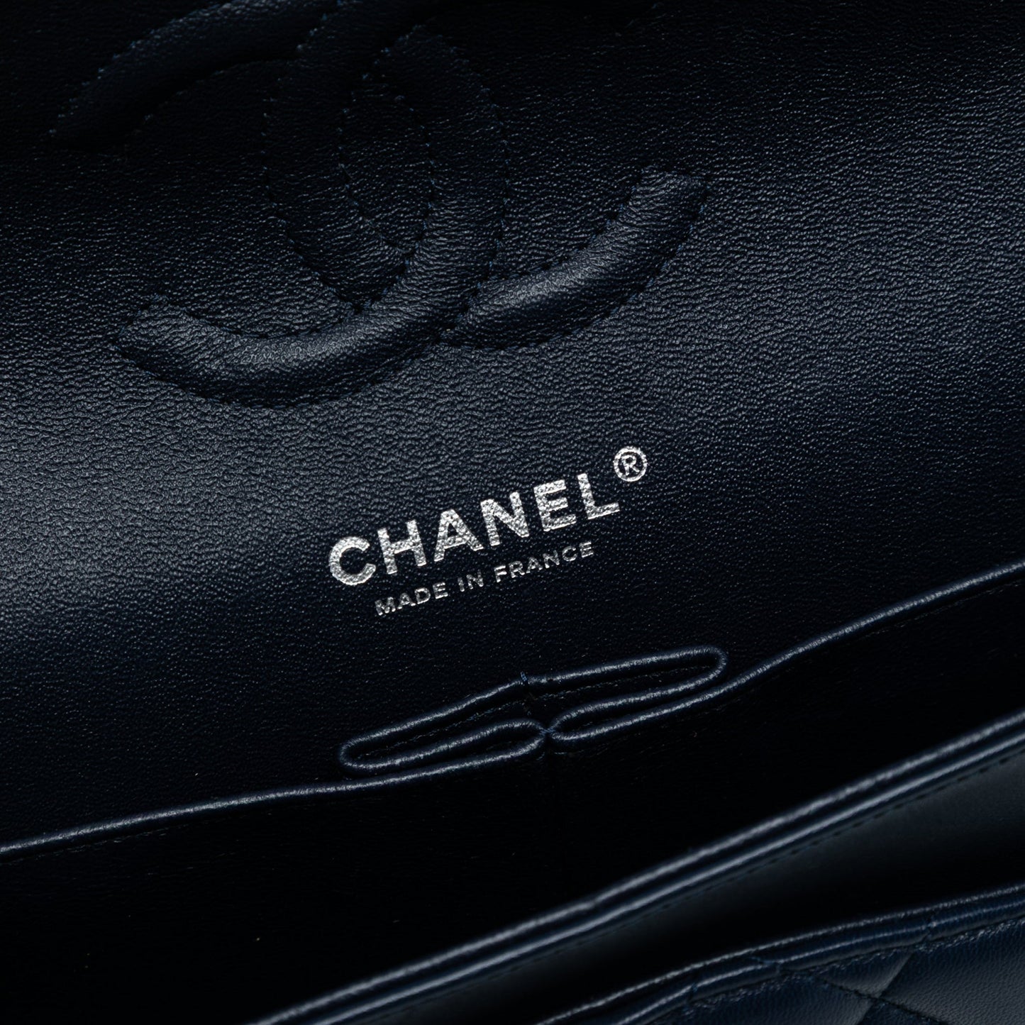 Second hand Chanel Classic Double Flap Medium Lambskin Leather Matelassè Shoulder Bag Blue - Tabita Bags