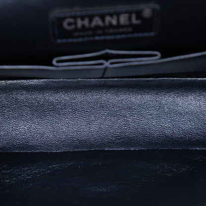 Second hand Chanel Classic Double Flap Medium Lambskin Leather Matelassè Shoulder Bag Blue - Tabita Bags