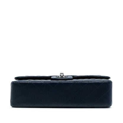 Second hand Chanel Classic Double Flap Medium Lambskin Leather Matelassè Shoulder Bag Blue - Tabita Bags