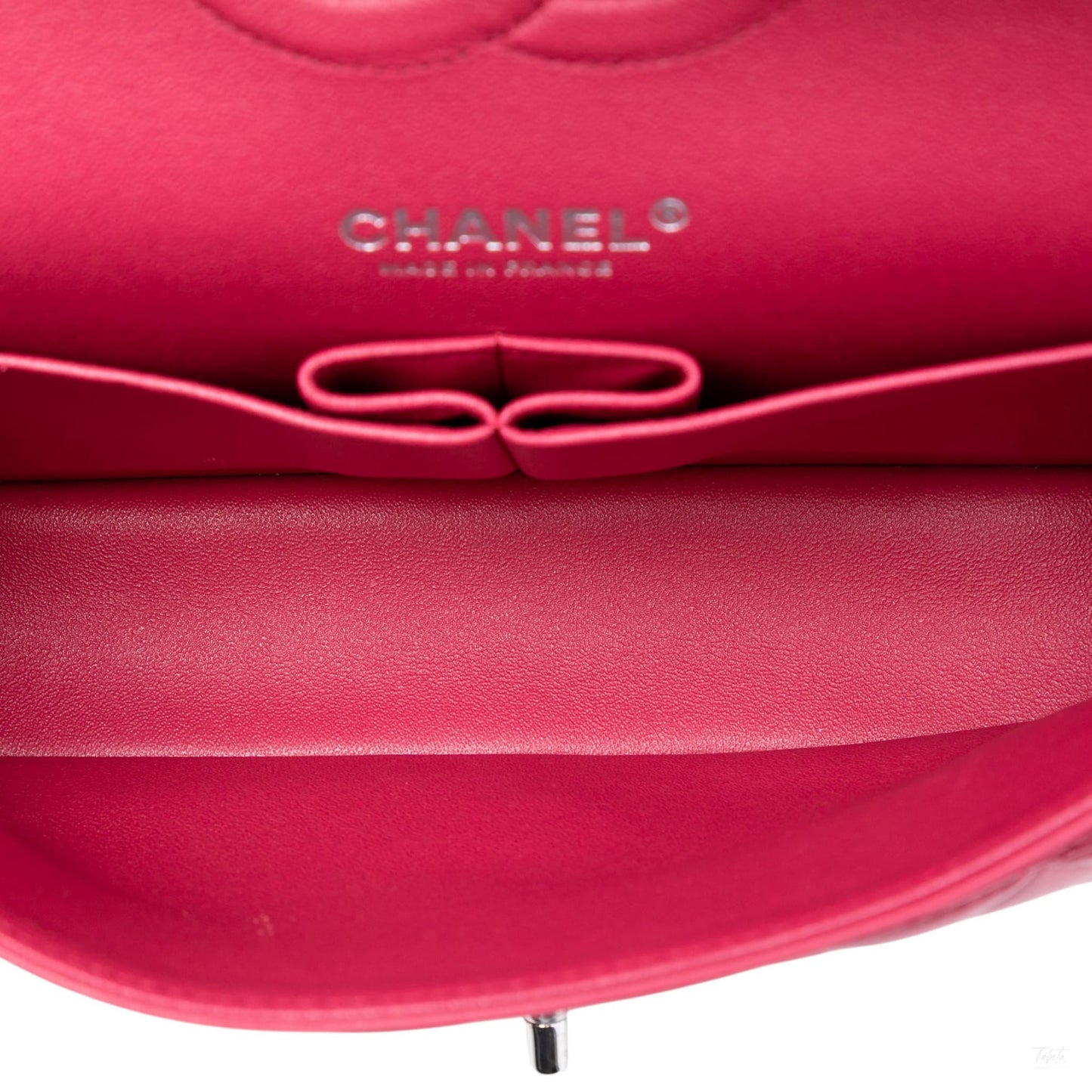 Second hand Chanel Classic Double Flap Medium Lambskin Leather Matelassè Shoulder Bag Pink - Tabita Bags