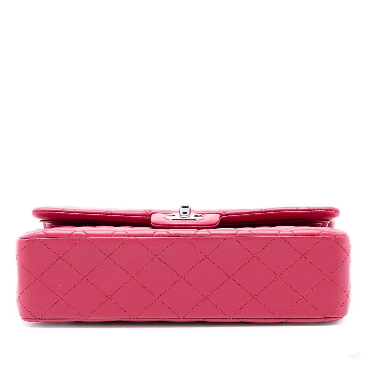 Second hand Chanel Classic Double Flap Medium Lambskin Leather Matelassè Shoulder Bag Pink - Tabita Bags