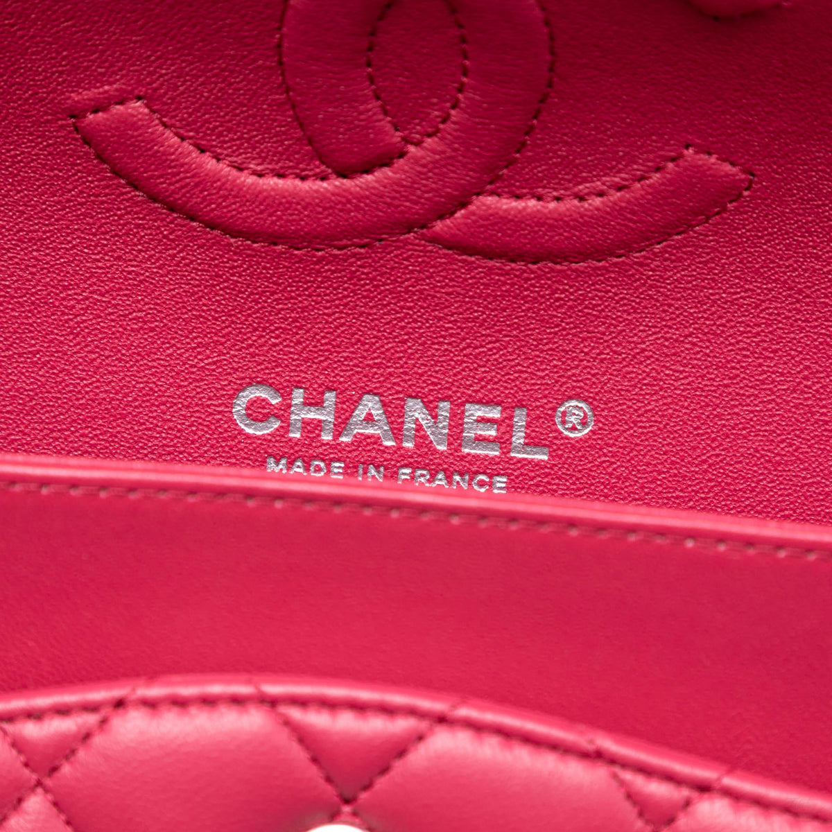 Second hand Chanel Classic Double Flap Medium Lambskin Leather Matelassè Shoulder Bag Pink - Tabita Bags