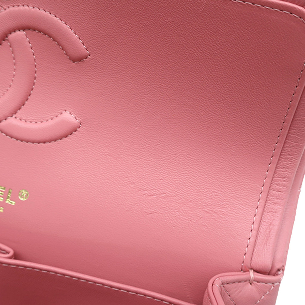Second hand Chanel Classic Double Flap Medium Lambskin Leather Matelassè Shoulder Bag Pink - Tabita Bags