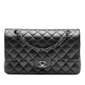 Second hand Chanel Classic Double Flap Medium Lambskin Leather Matelassè Shoulder Bag So Black - Tabita Bags
