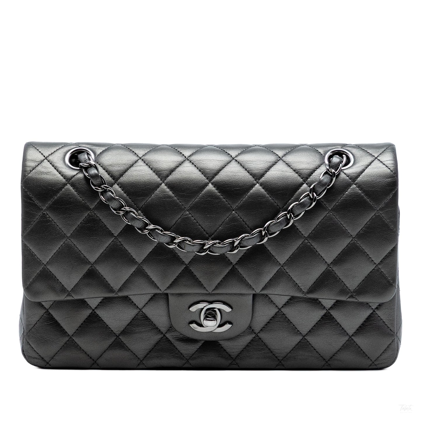 Second hand Chanel Classic Double Flap Medium Lambskin Leather Matelassè Shoulder Bag So Black - Tabita Bags