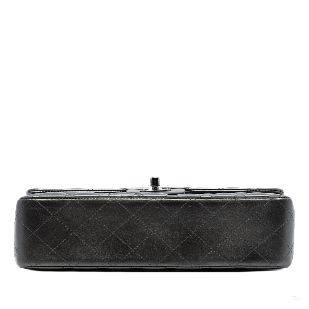 Second hand Chanel Classic Double Flap Medium Lambskin Leather Matelassè Shoulder Bag So Black - Tabita Bags
