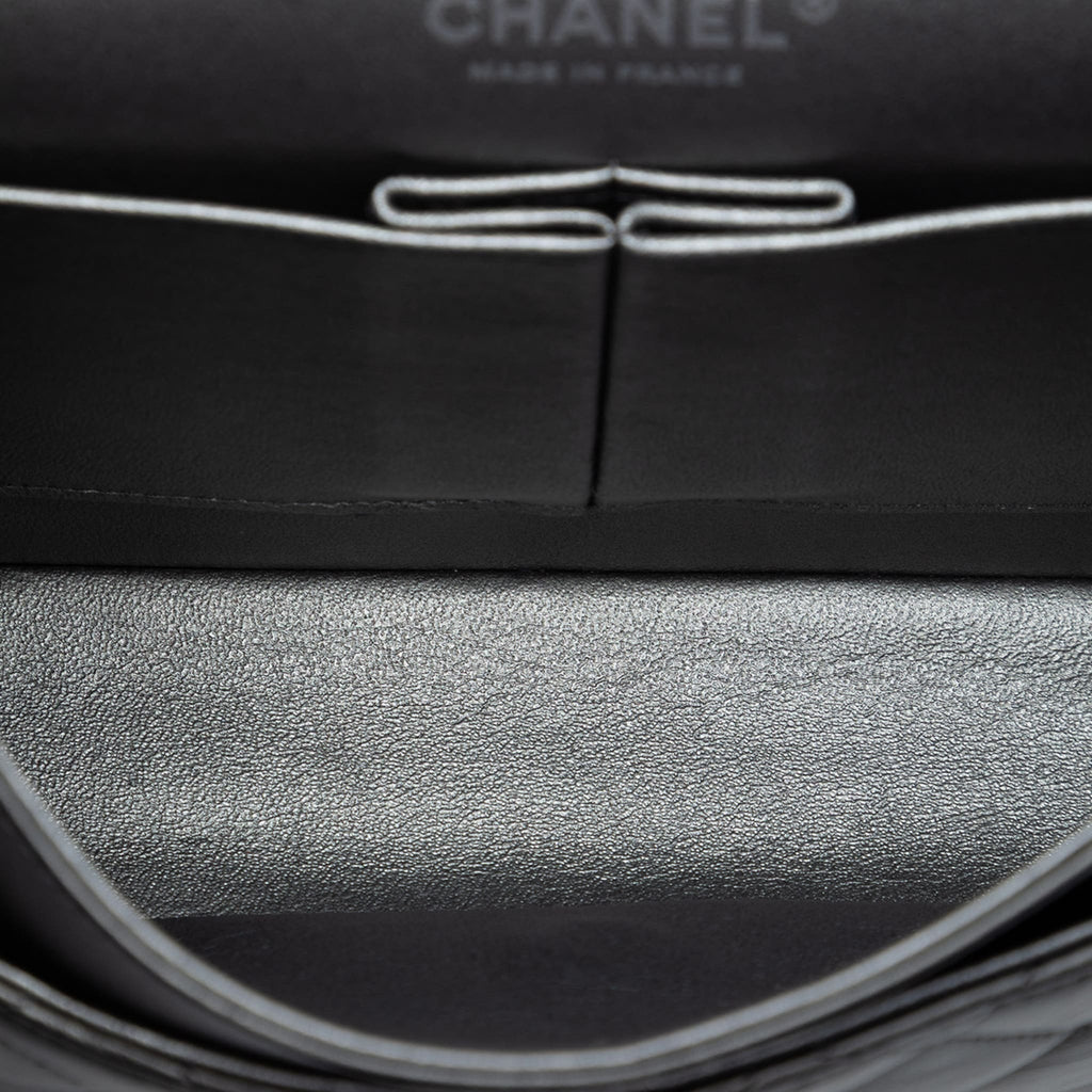Second hand Chanel Classic Double Flap Medium Lambskin Leather Matelassè Shoulder Bag So Black - Tabita Bags