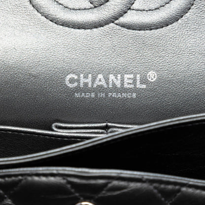 Second hand Chanel Classic Double Flap Medium Lambskin Leather Matelassè Shoulder Bag So Black - Tabita Bags