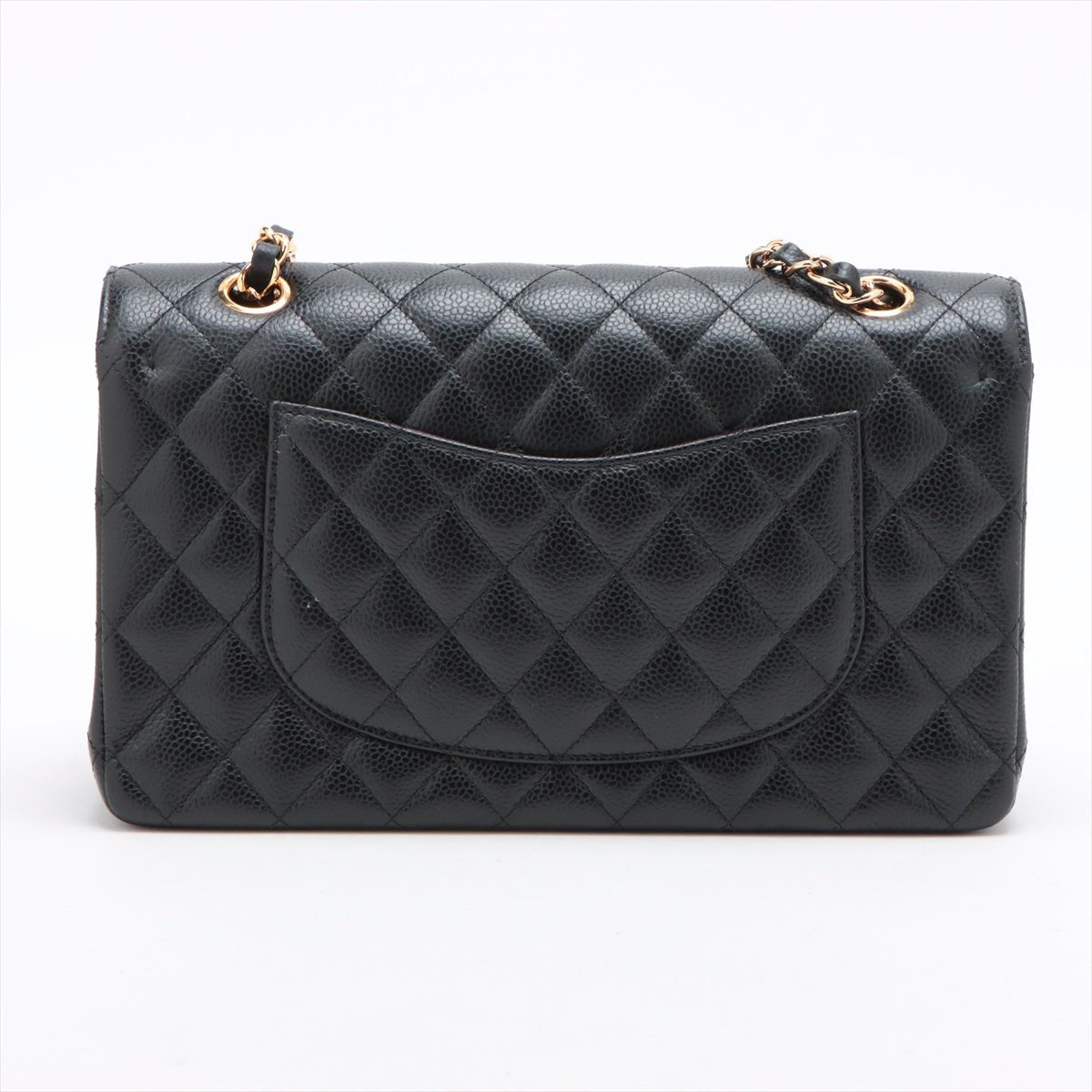 Second hand Chanel Classic Double Flap Medium Matelassè Caviar Leather Flap Shoulder Bag Black - Tabita Bags