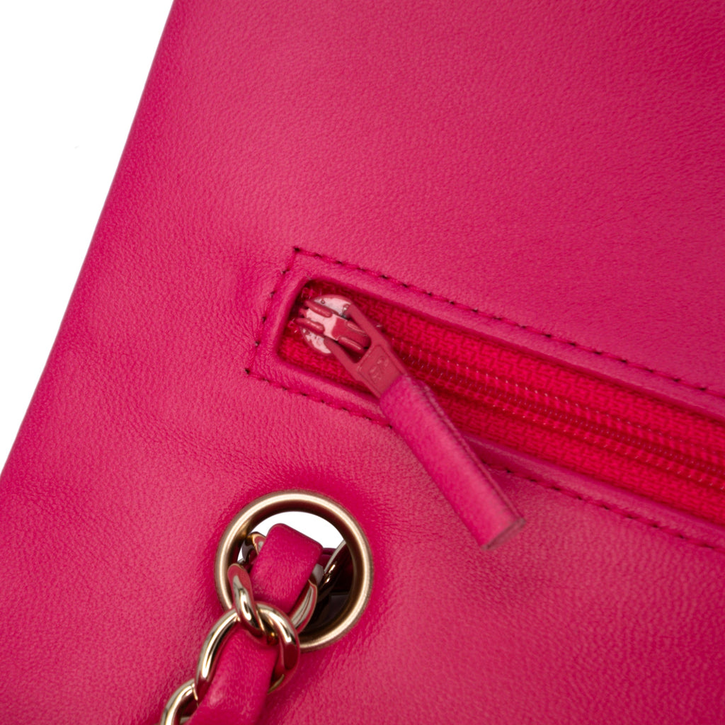 Second hand Chanel Classic Double Flap Medium Matelassè Caviar Leather Flap Shoulder Bag Pink - Tabita Bags