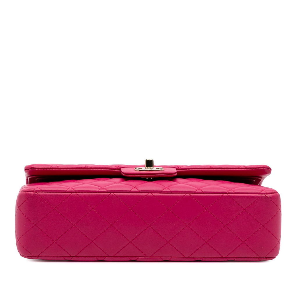 Second hand Chanel Classic Double Flap Medium Matelassè Caviar Leather Flap Shoulder Bag Pink - Tabita Bags
