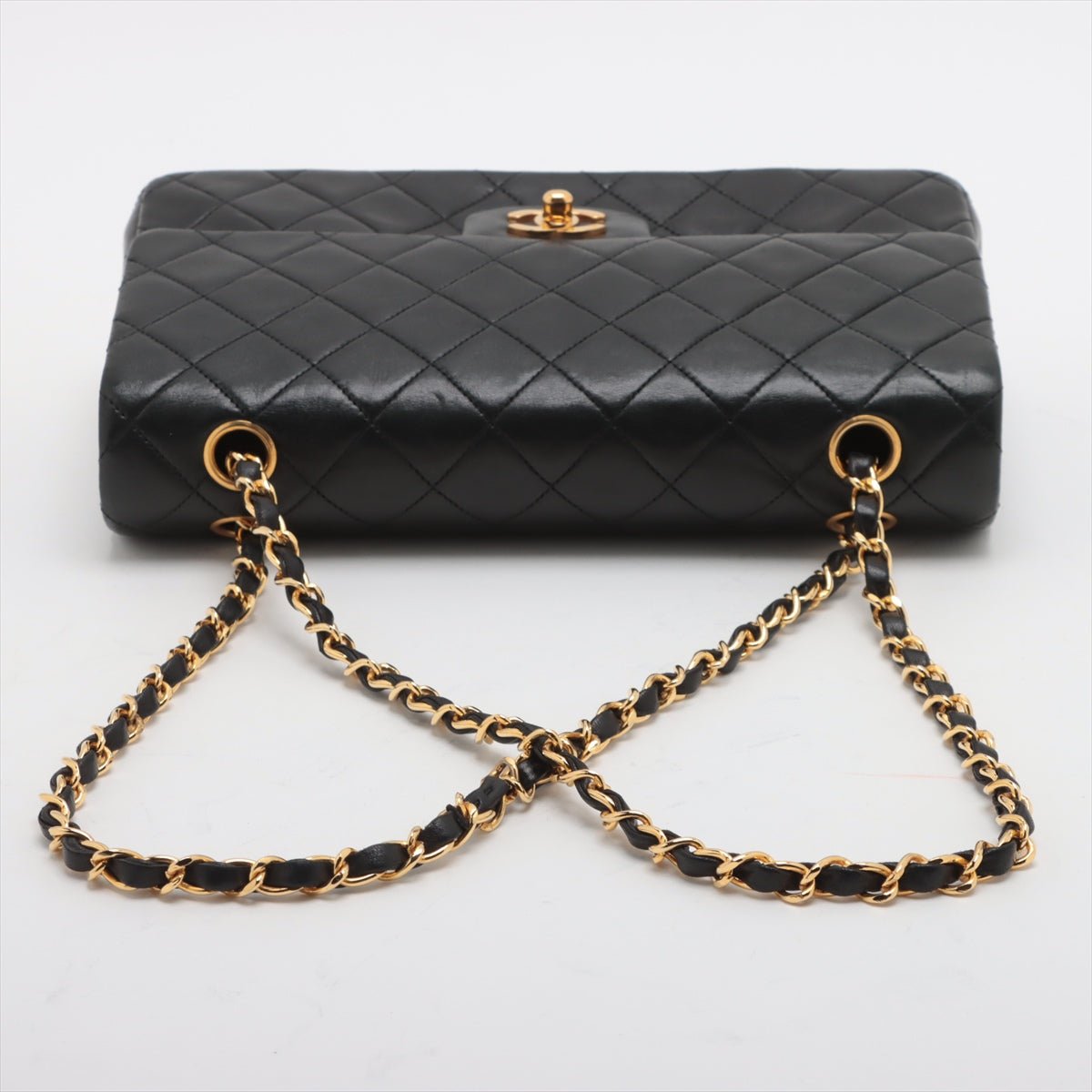 Second hand Chanel Classic Double Flap Medium Matelassè Lambskin Flap Bag Black - Tabita Bags